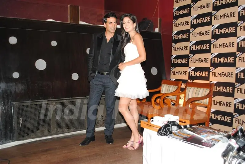 Katrina Kaif and Akshay Kumar unveil Special Anniversay Issue 2010 of Filmfare Magazine at Enigma in Hotel JW Marriott in Juhu, Mumbai