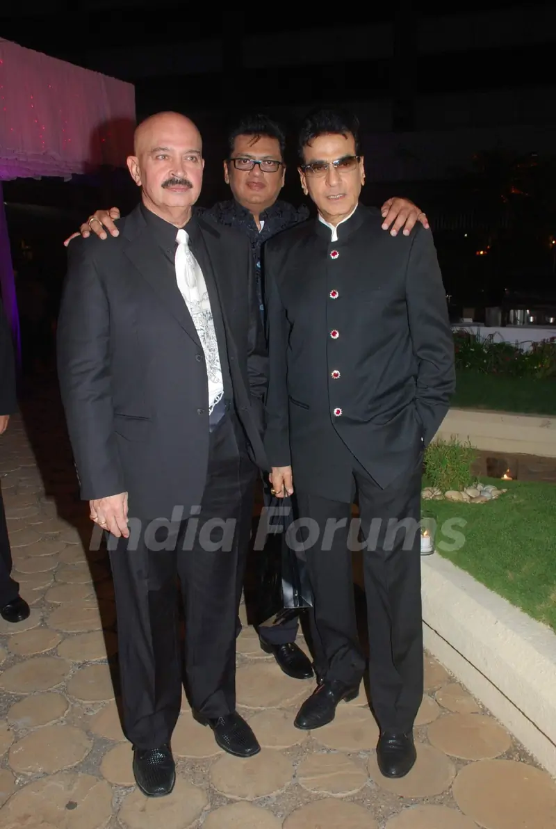 Jeetendra and Rajesh Roshan at Urvee Adhikari's wedding reception at Taj Land's End. .