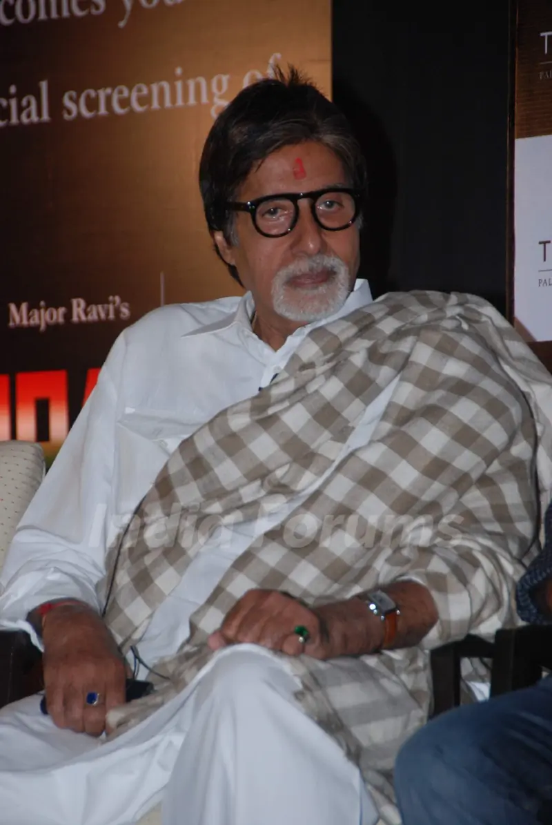 Big B at Kandahar press meet hosted by Leela Hotels. .