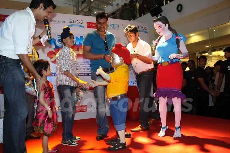 Ajay Devgan at Promotion of movie  "Toonpur Ka Super Hero" at oberoi mall, Mumbai