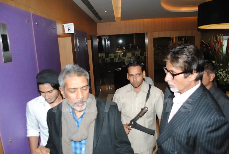 Prakash Jha with Big B at Press Conf. for the Prakash Jha's upcoming movie ''Aarakashan'' at Novatel