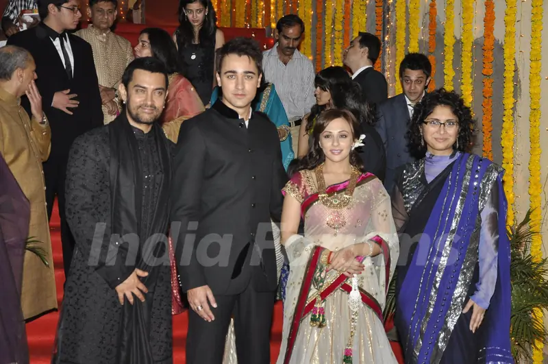 Aamir Khan with Kiran Rao at nephew Imran Khan's wedding ceremony with Avantika Malik in Pali Hill
