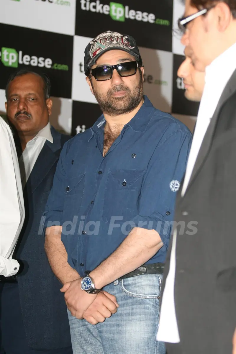 Sunny Deol launched Ajay Devgan's new online venture ticketplease.com at Hotel JW Marriott in Juhu, Mumbai