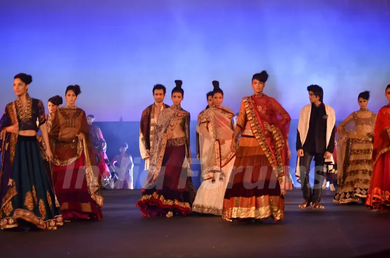 Models walking on the ramp for Manish Malhotra show for Chivas Studio at Mahalaxmi Race Course. .