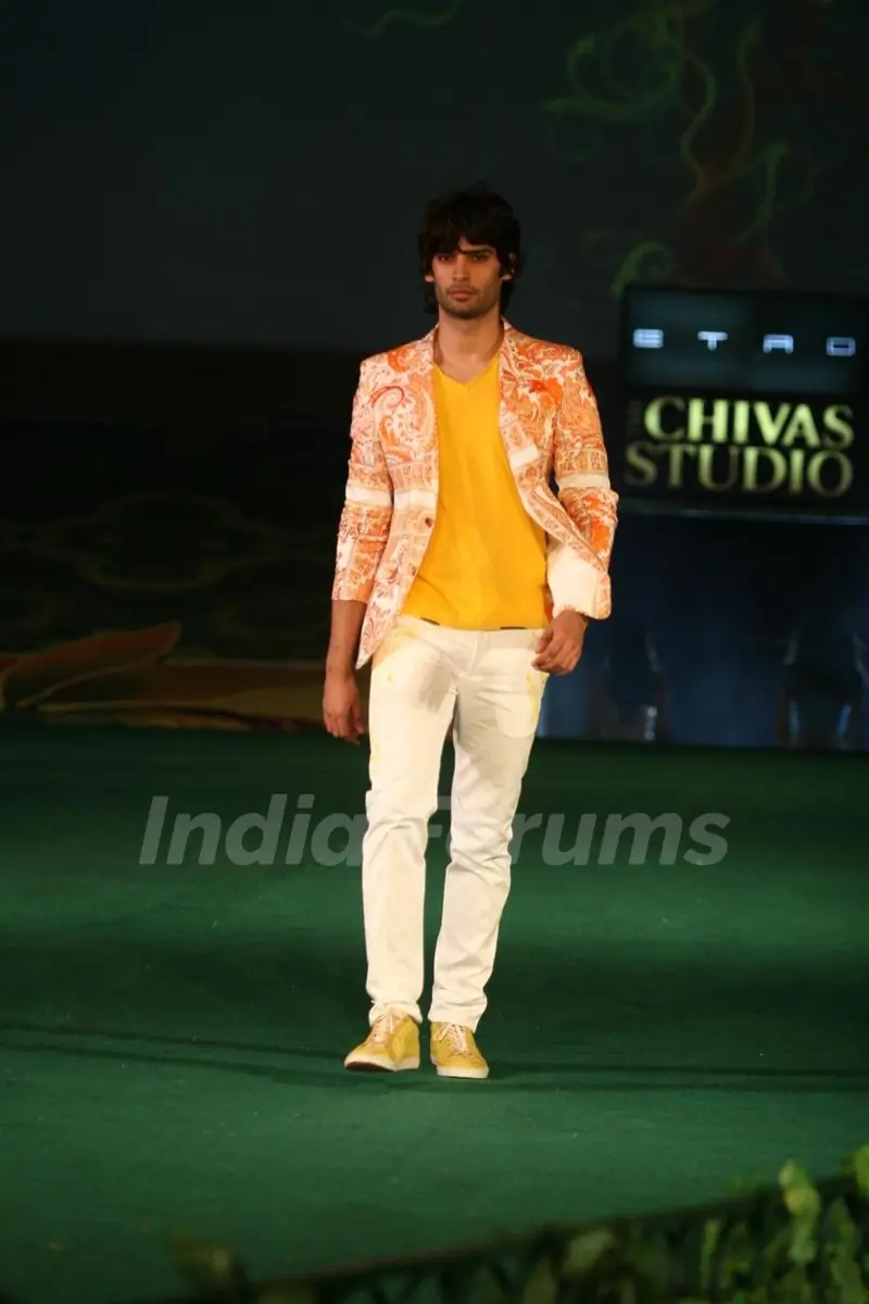 Models walking on the ramp for Chivas Studio Fashion Show at Mahalaxmi Race Course