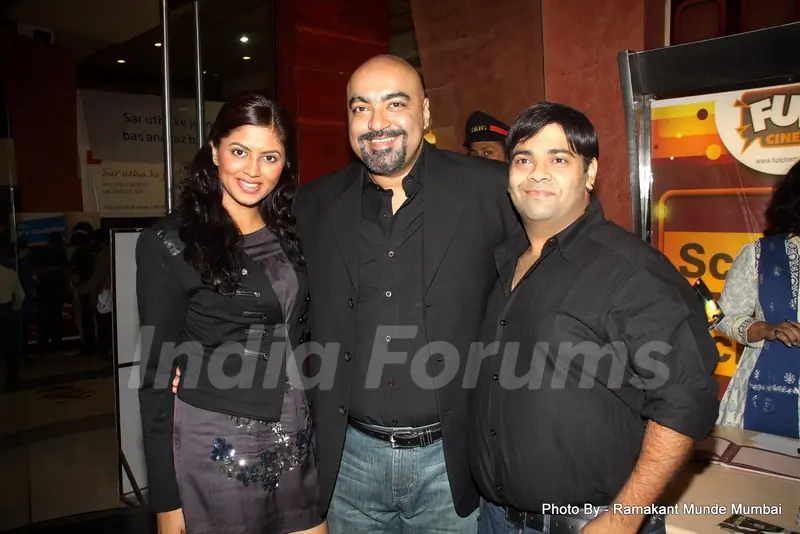 Vicky Tejwani(Producer) and Kavita Kaushik in Premiere of 'Hostel' movie at Fun Republic Andheri