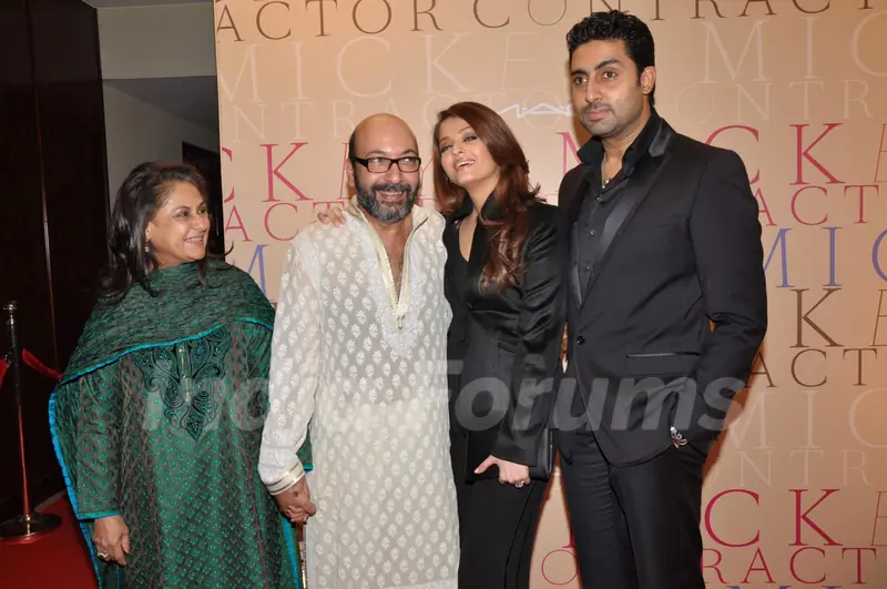 Jaya, Abhishek and Aishwarya Rai Bachchan in MAC bash hosted by Mickey Contractor