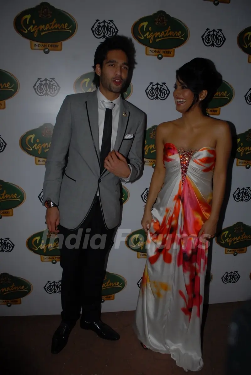 Geeta Basra with Siddharth Mallya at Signature Derby fashion show at the Mahalaxmi Race Course