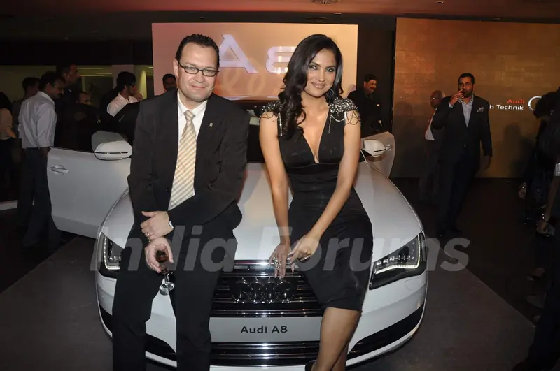 Lara Dutta launches Audi A8 at Andheri. .