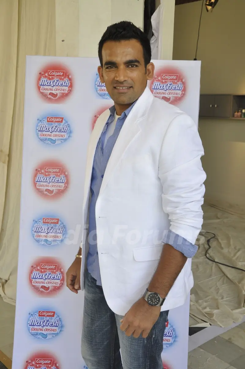 Indian cricketer Zaheer Khan features in the new TVC for Colgate MaxFresh gel. .
