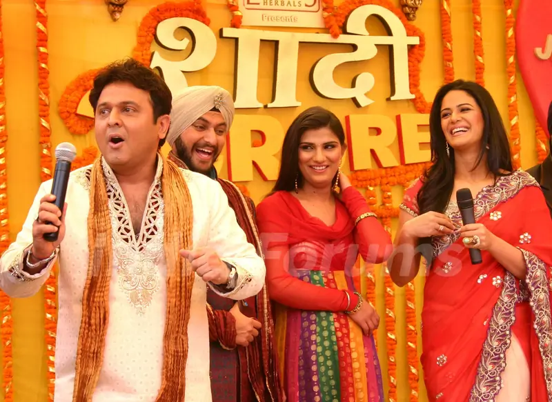 Host Ali Asgar and Mona Singh with participants at Imagine TV new reality Show &quot;Shaadi 3 Crore Ki&quot;
