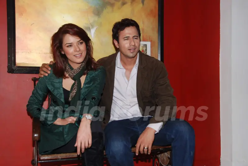 Aryan Vaid and Udita Goswami on the location of Diary of a Butterfly film at Goregaon. .