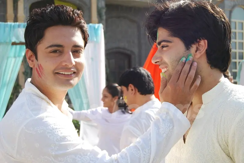 Siddharth and Viren playing Holi