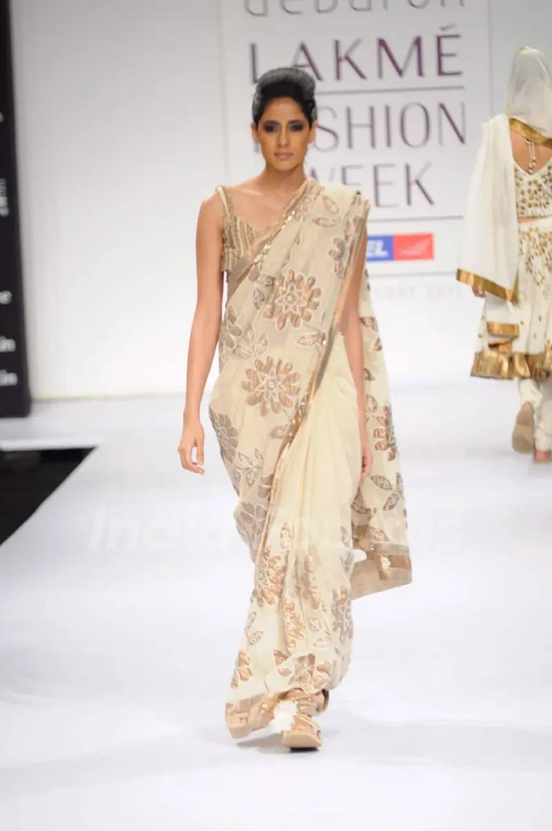 Model on day 3 Lakme Fashion Week for designer Debarun. .