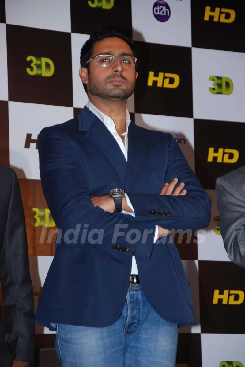 Abhishek Bachchan at 3-d HD launch for Videocon D2H at Novotel. .
