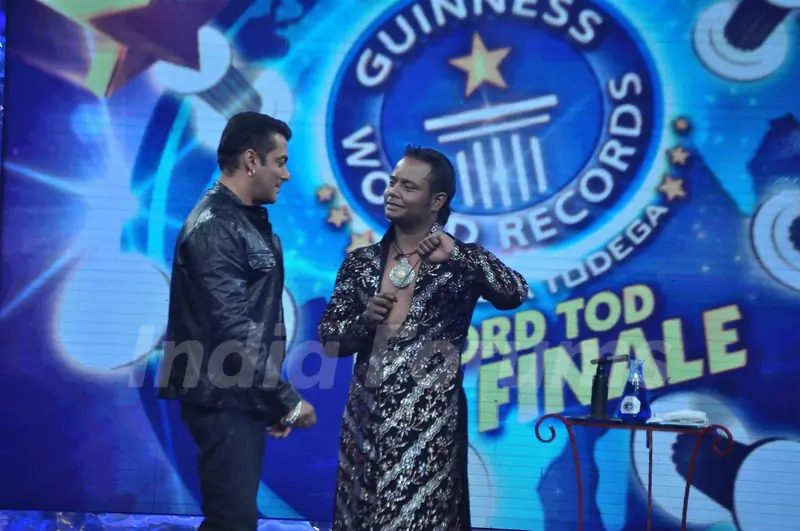 Salman Khan on the sets of Guinness World Records at RK Studios
