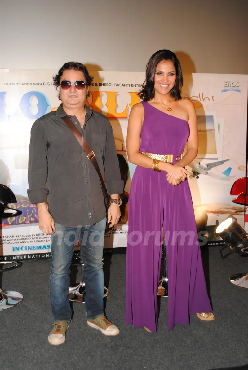 Vinay Pathak and Lara Dutta during the first look of film ‘Chalo Dilli’ in Mumbai
