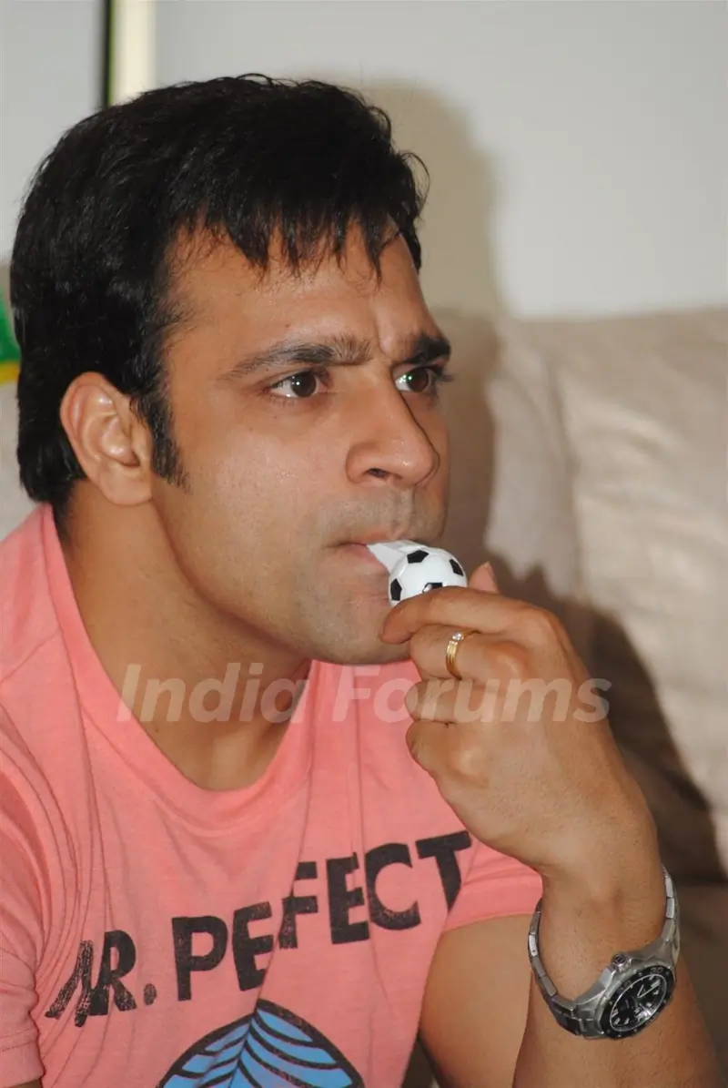 Abhishek Avasthi at Director Anil Sharma hosted the cricket screening at his house