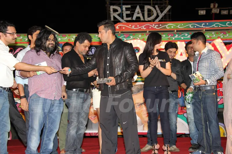 Cast and crew at 'Ready' music launch at Film City