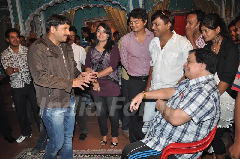 Kader Khan shoots for 'Andha Kanoon' at Cinevista. .