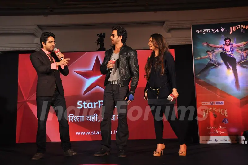 Hrithik Roshan and Vaibhavi Merchant at television’s reality show platform, 'Just Dance' press meet at TajLands End