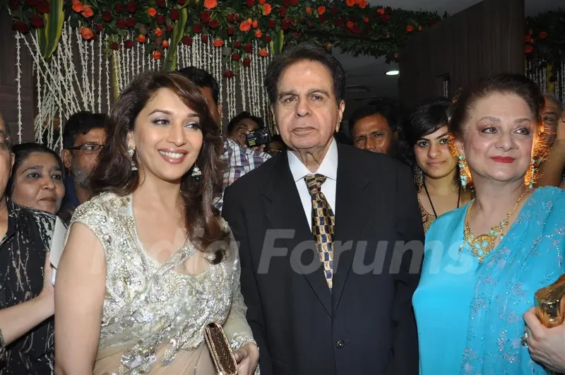 Madhuri Dixit, Dilip Kumar and Saira Banu at wedding reception party of Dr.Abhishek and Dr.Shefali