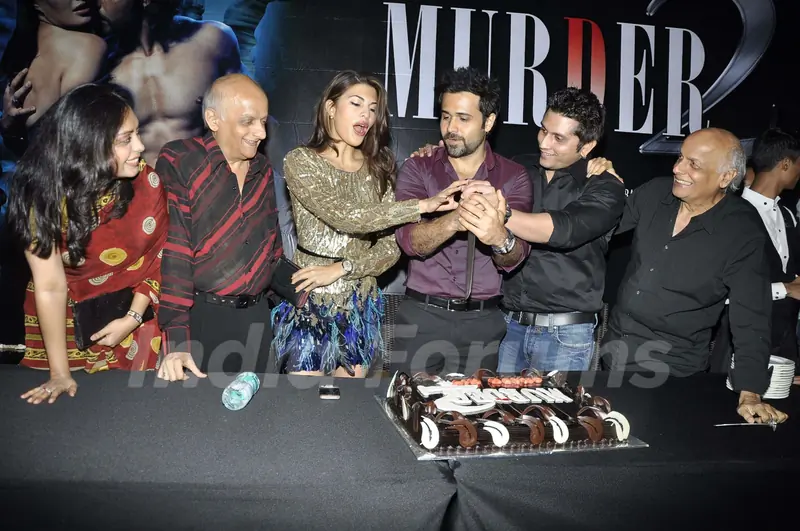 Jacqueline, Emraan, Mukesh and Mahesh Bhatt at Murder 2 success bash at Enigma, Mumbai