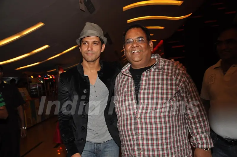 Satish Kaushik and Farhan Akhtar at premiere of movie 'Bubble Gum'