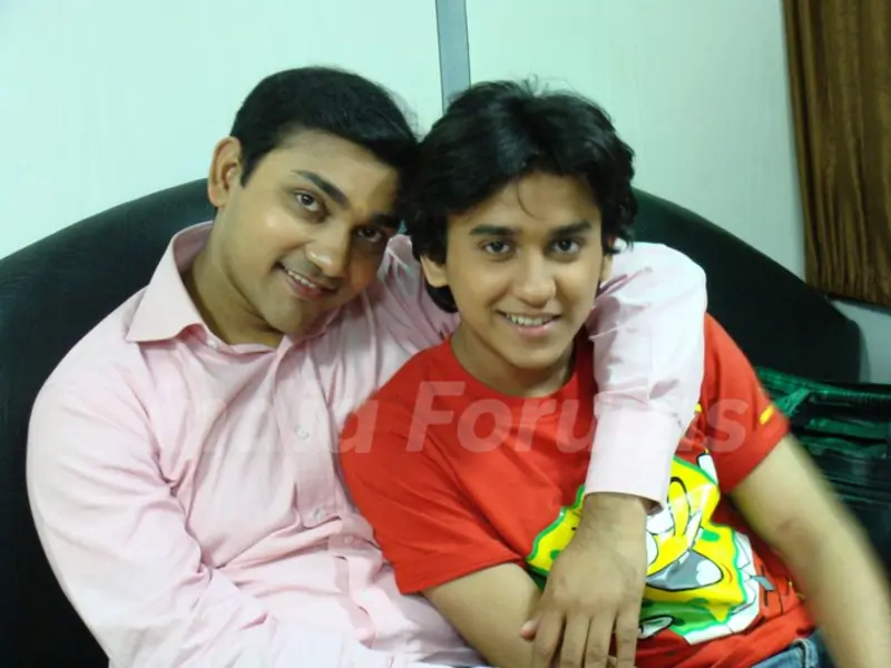 Meghan and Rishi on the sets of Saas Bina Sasural