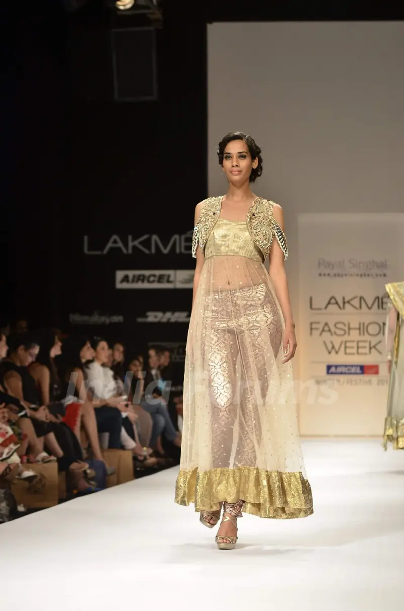 Model display the designer Payal Singhal's collection during the first day of Lakme fashion week winter/festive 2011, in Mumbai. .