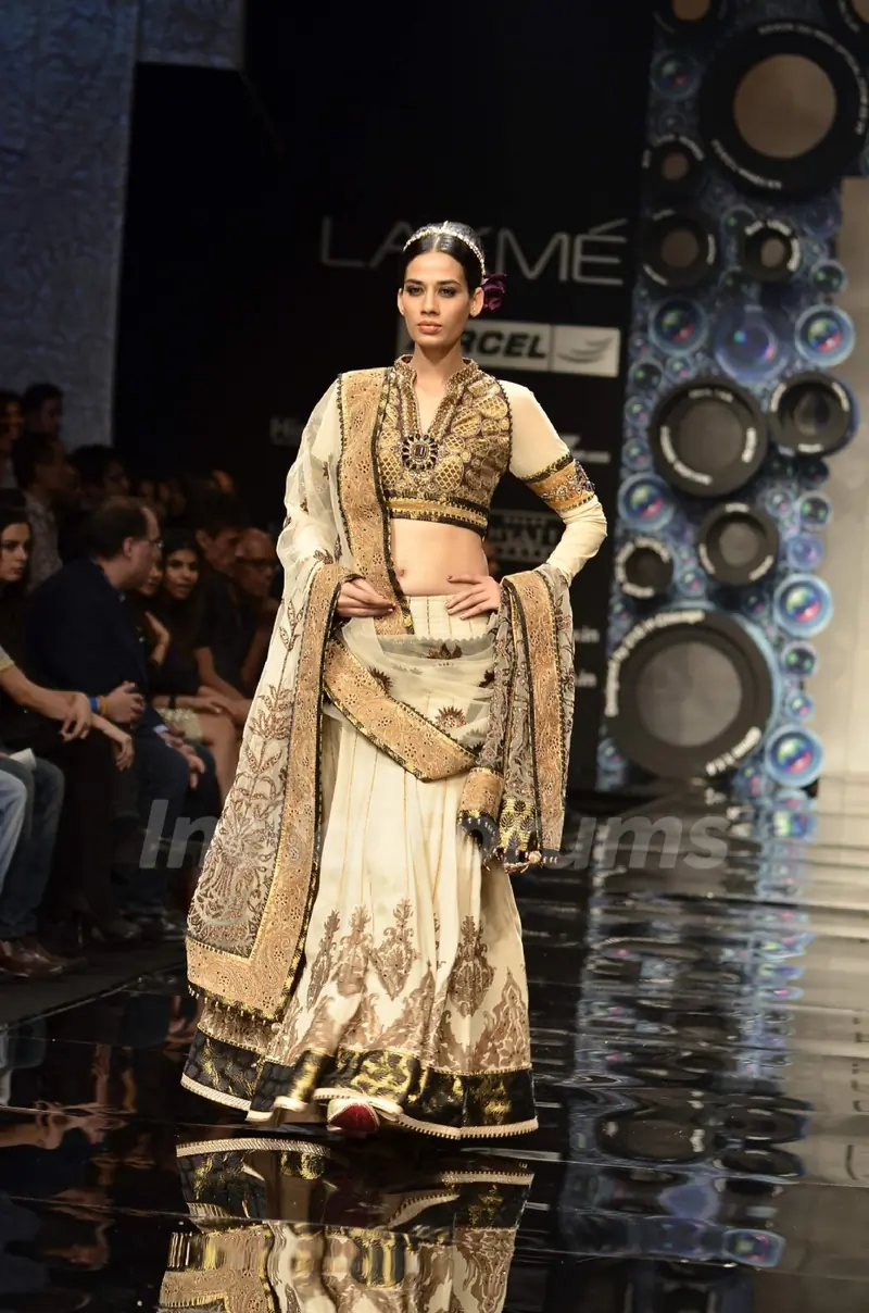 Model display the designer JJ Valaya's collection during the first day of Lakme fashion week winter/festive 2011, in Mumbai. .