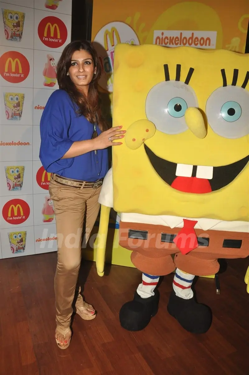 Raveena Tandon at the launches of Nickelodeon-McDonalds Happy Meal with toy SpongeBob SquarePants in Mumbai