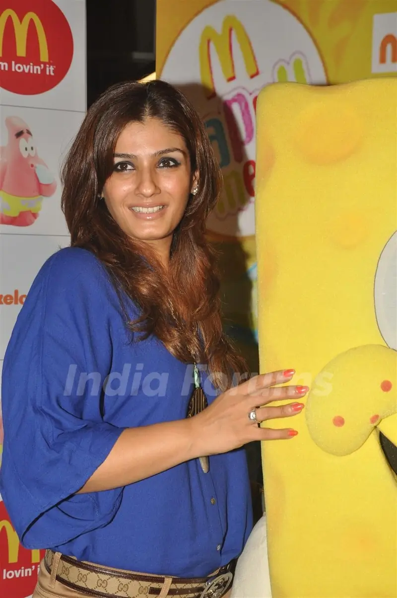 Raveena Tandon at the launches of Nickelodeon-McDonalds Happy Meal with toy SpongeBob SquarePants in Mumbai