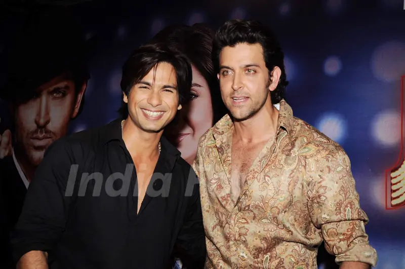 Hrithik Roshan and Shahid Kapoor on the sets of Just Dance in Filmcity, Mumbai