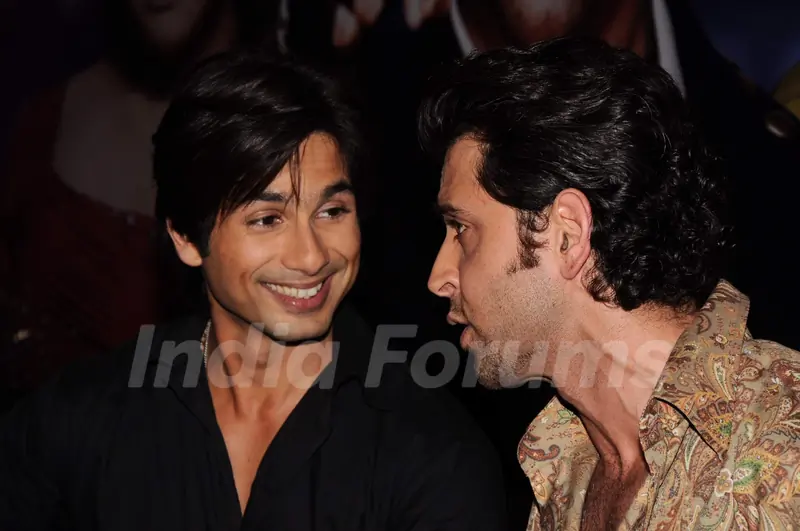 Hrithik Roshan and Shahid Kapoor on the sets of Just Dance in Filmcity, Mumbai
