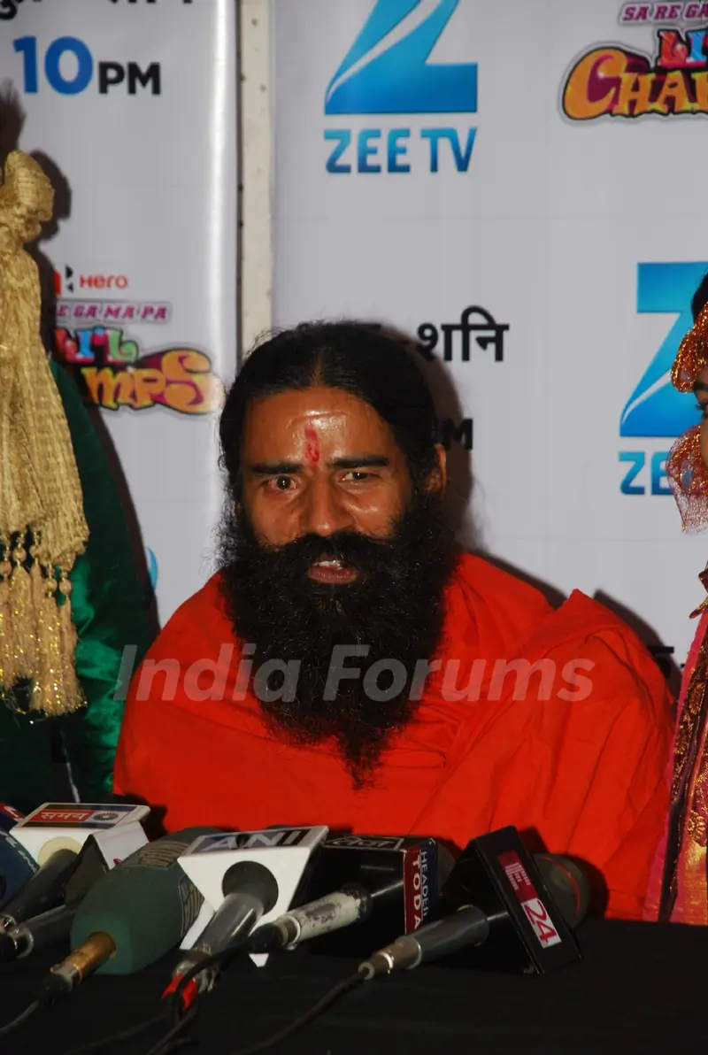 Baba Ramdev on the sets of Sa Re Ga Ma Pa Li'l Champs Music ka Gurucool