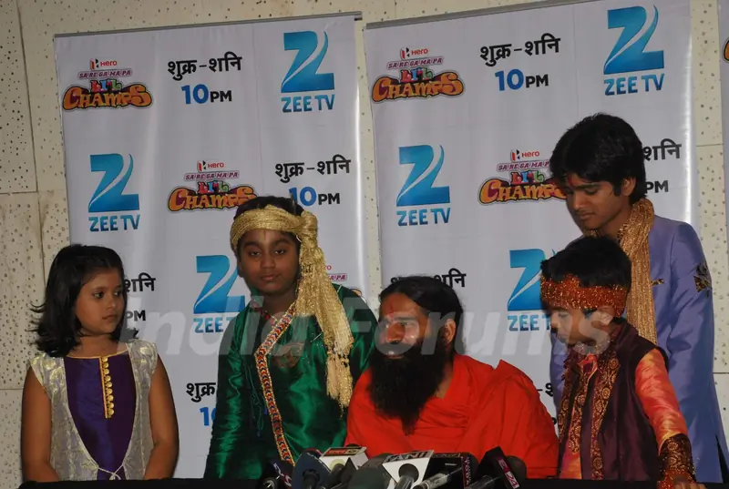 Baba Ramdev on the sets of Sa Re Ga Ma Pa Li'l Champs Music ka Gurucool
