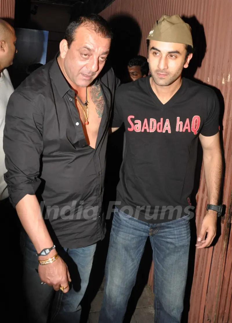 Sanjay Dutt at Ranbir Kapoor birthday party and Rockstar bash at Aurus