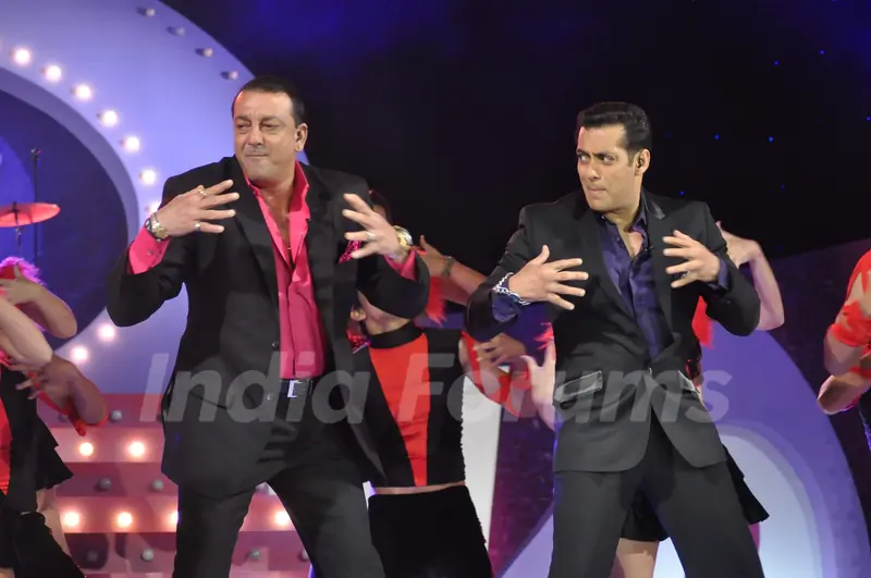 Salman Khan and Sanjay Dutt at Bigg Boss 5 launch