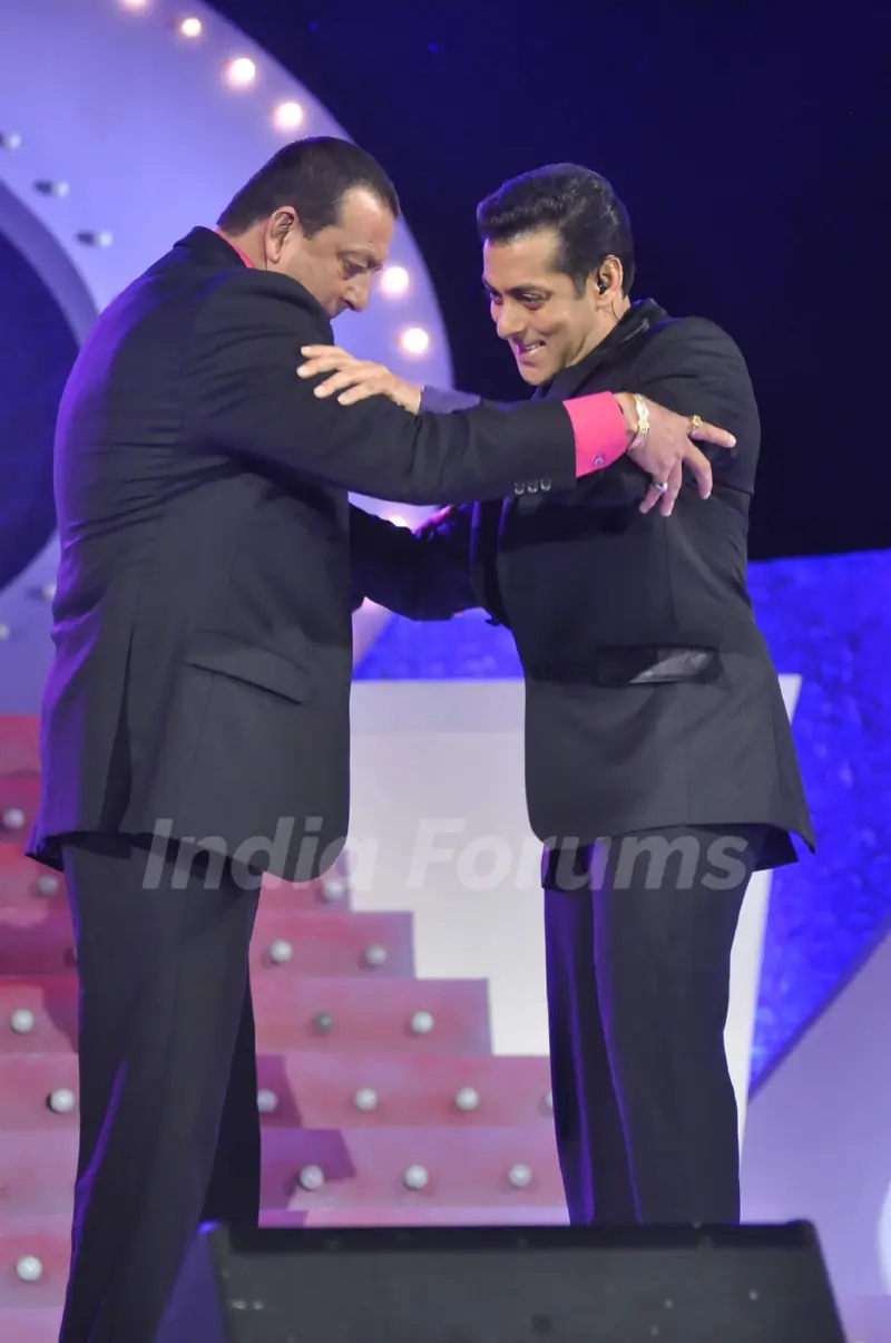 Salman Khan and Sanjay Dutt at Bigg Boss 5 launch