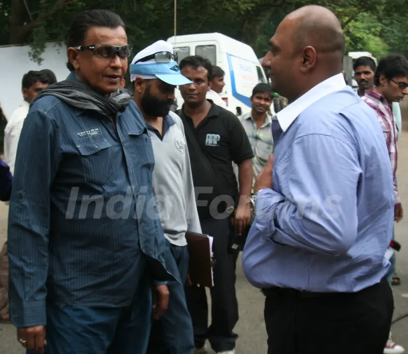 Mithun Chakraborty with Premal Goragandhi on the sets of AAP Entertainment "Tukkaa Fitt"