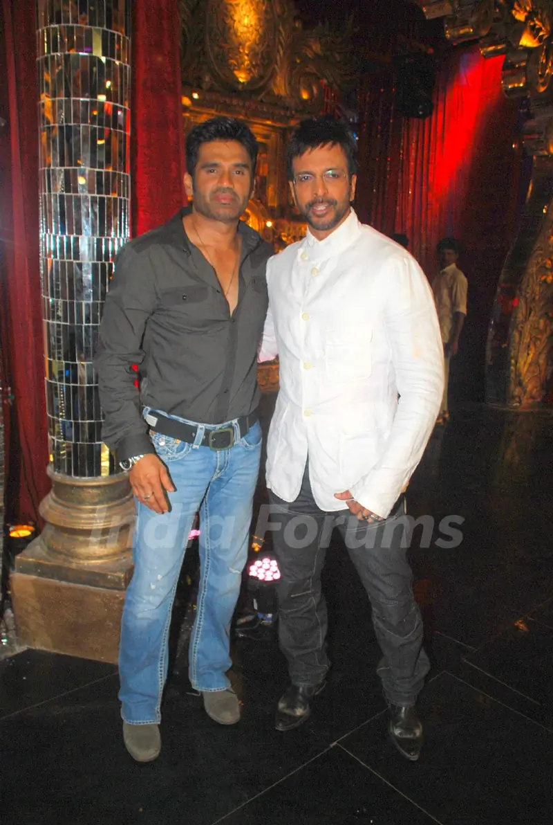 Sunil Shetty and Javed Jaffrey on the sets of Comedy Circus at Mohan studios