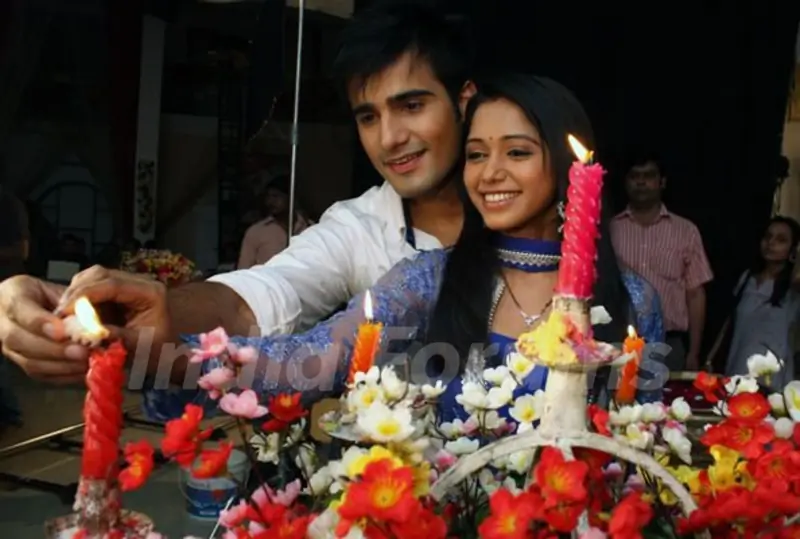 Karan Tacker and Yashashri Masurkar on the set of Rang Badalti Odhani