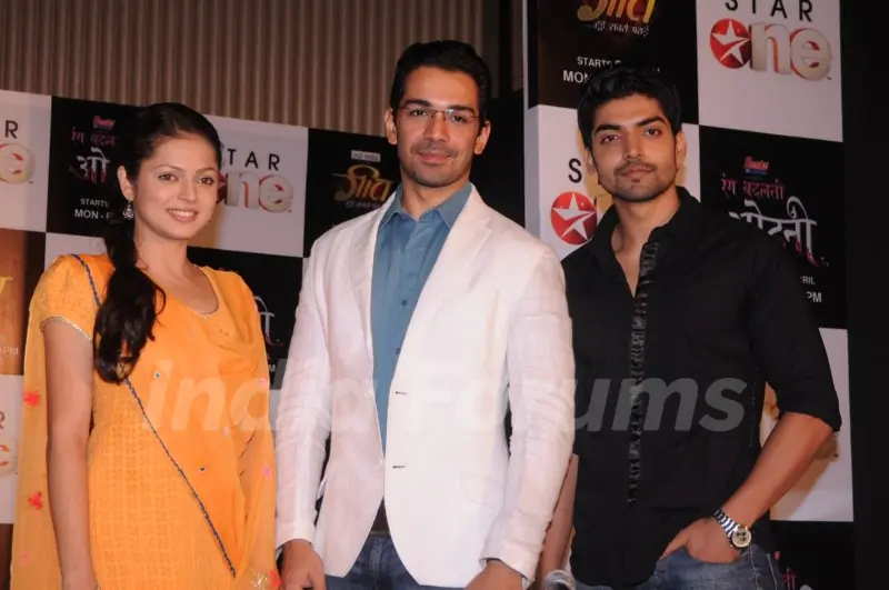 Drashti, Gurmeet and Abhinav at press conference of Geet