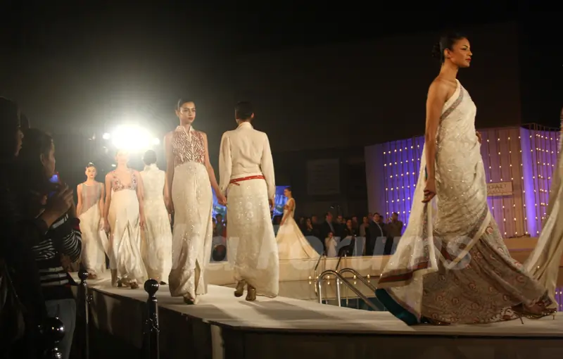 A model showcasing designer Payal Jain's creation at a fashion show at Hyatt Regency in New Delhi