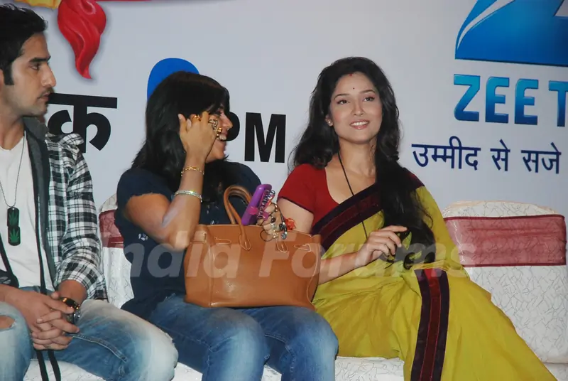 Ekta Kapoor with Ankita Lokhande at 'Pavitra Rishta' serial new cast introduction at Novotel, Mumbai