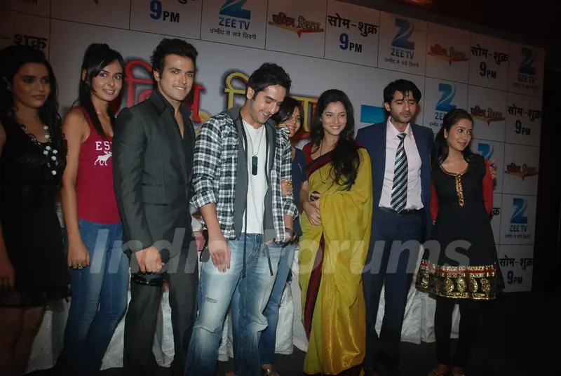 Ekta Kapoor with Hiten, Ankita at 'Pavitra Rishta' serial new cast introduction at Novotel, Mumbai