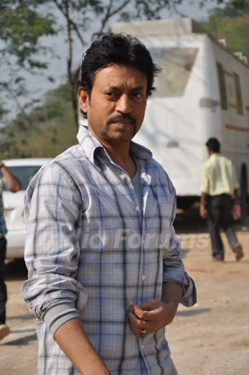 Irrfan Khan on the set of "Pranam Walekum" in Mumbai