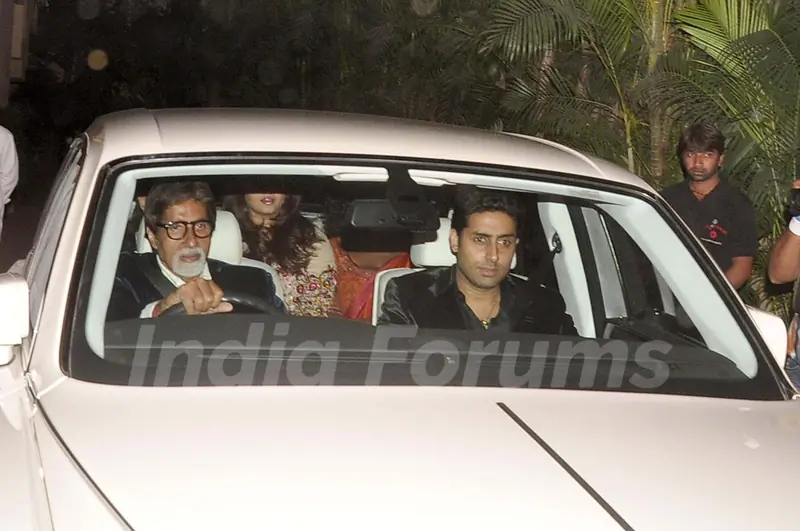 Amitabh and Abhishek Bachchan accompanied with US talk show host Oprah Winfrey in Mumbai