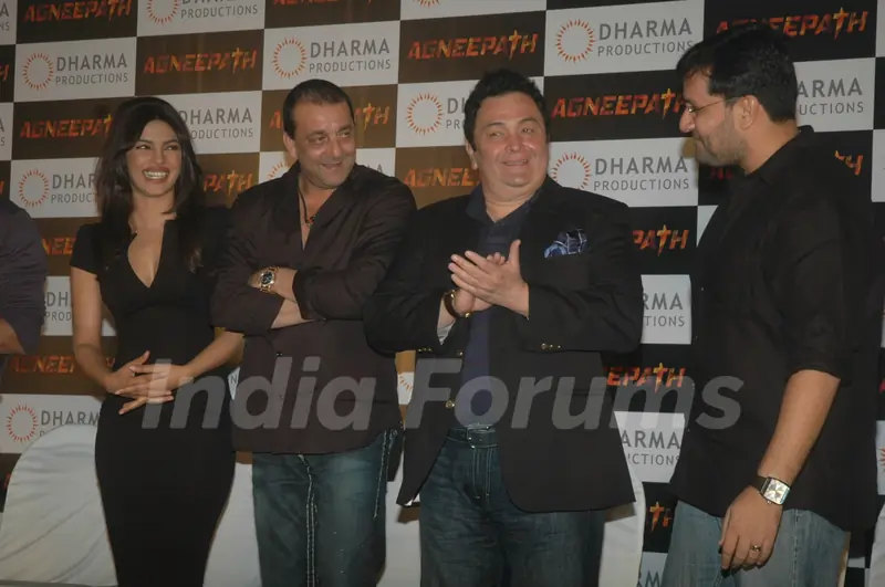 Sanjay Dutt, Rishi Kapoor and Priyanka at Success party of movie 'Agneepath' at Yashraj